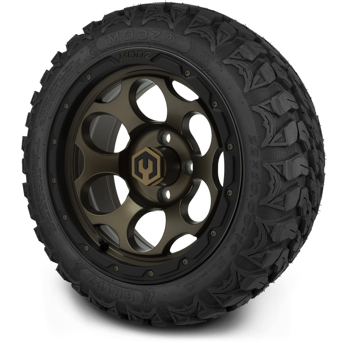 MODZ® 14" Militia Bronze Wheels & Off-Road Tires Combo