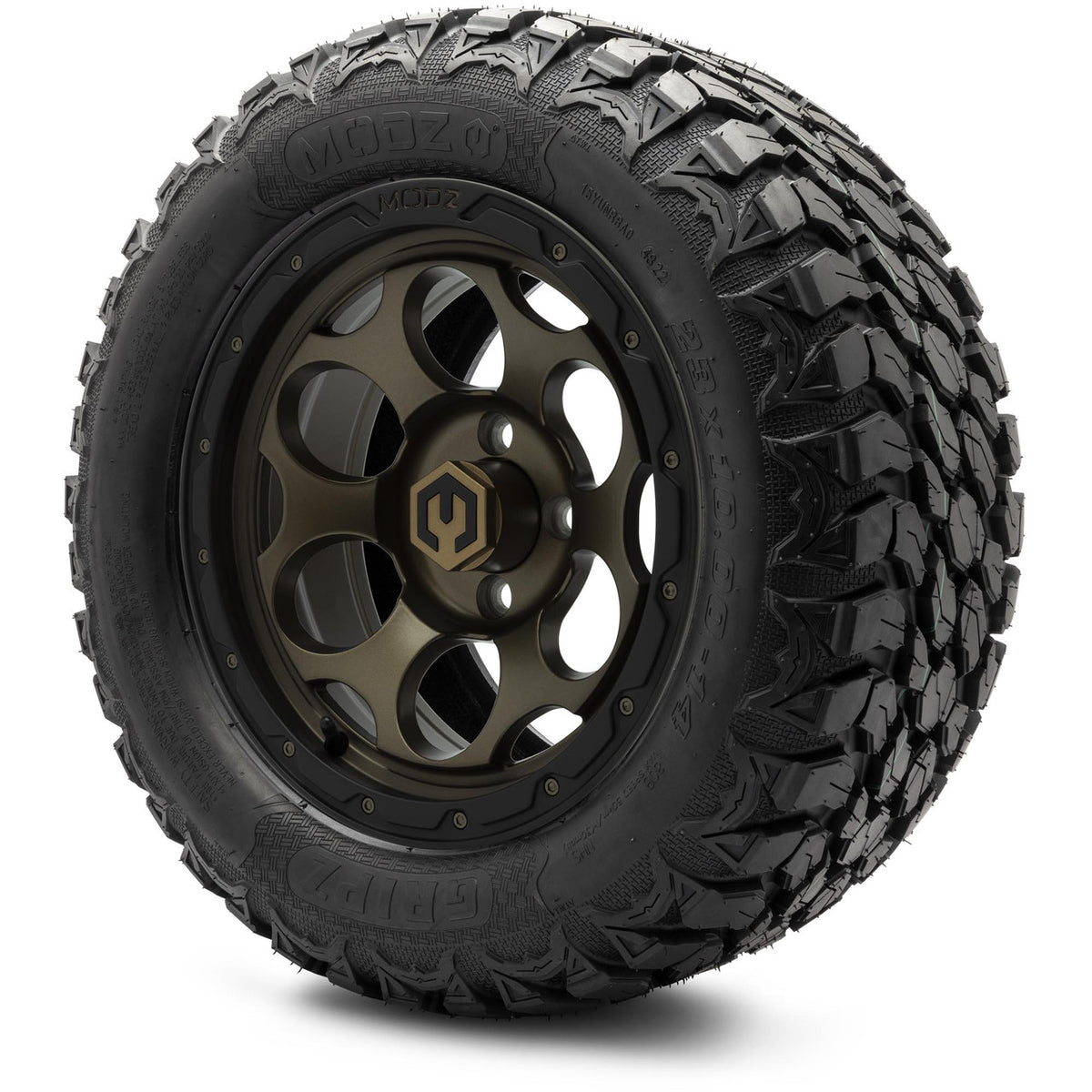 MODZ® 14" Militia Bronze Wheels & Off-Road Tires Combo
