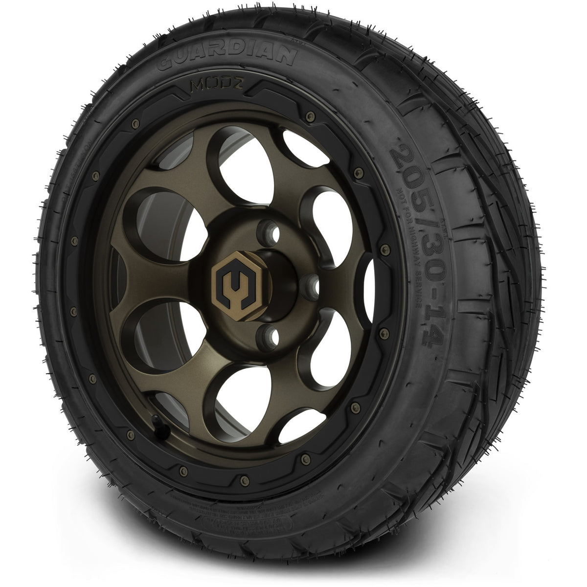MODZ® 14" Militia Bronze Wheels & Street Tires Combo