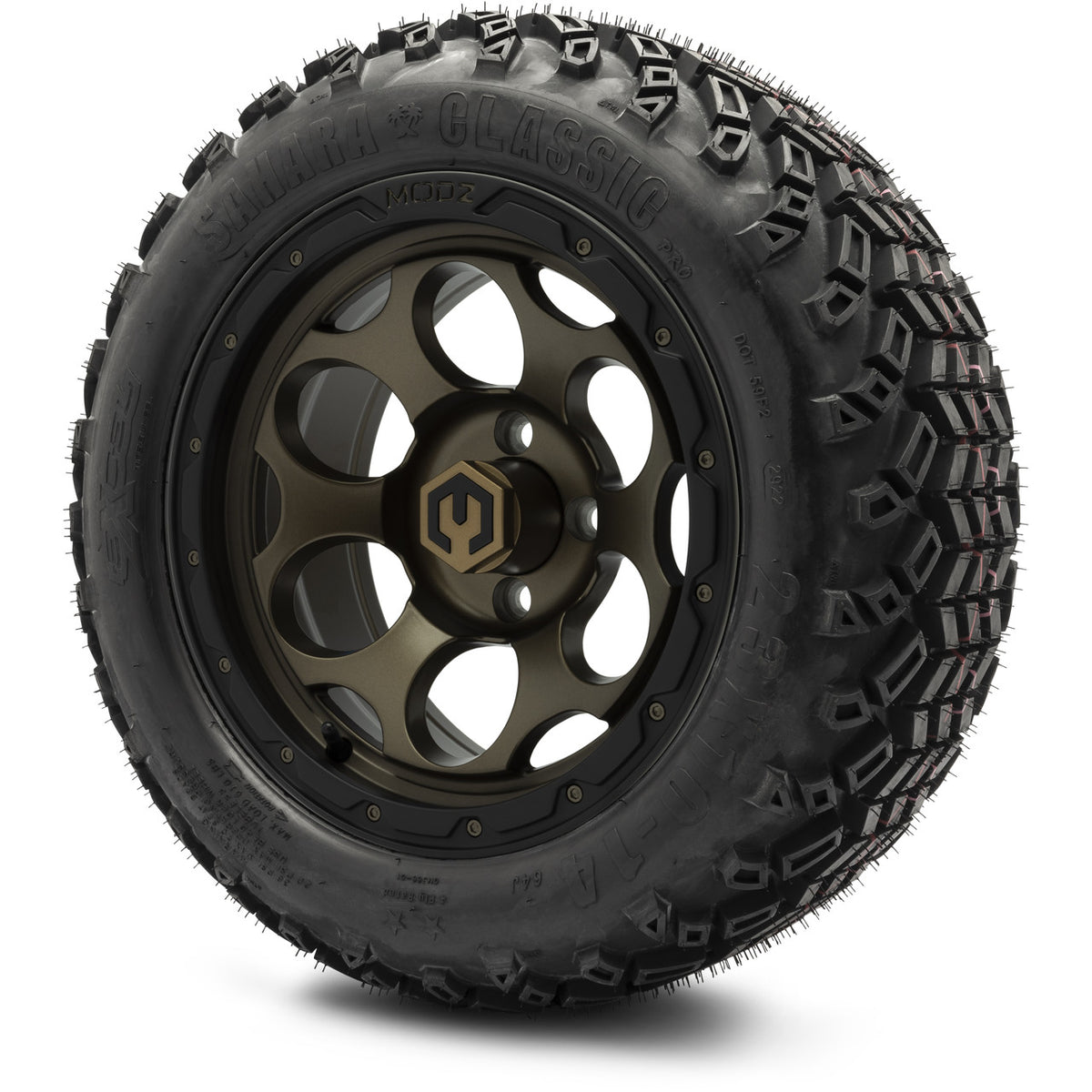 MODZ® 14" Militia Bronze Wheels & Off-Road Tires Combo