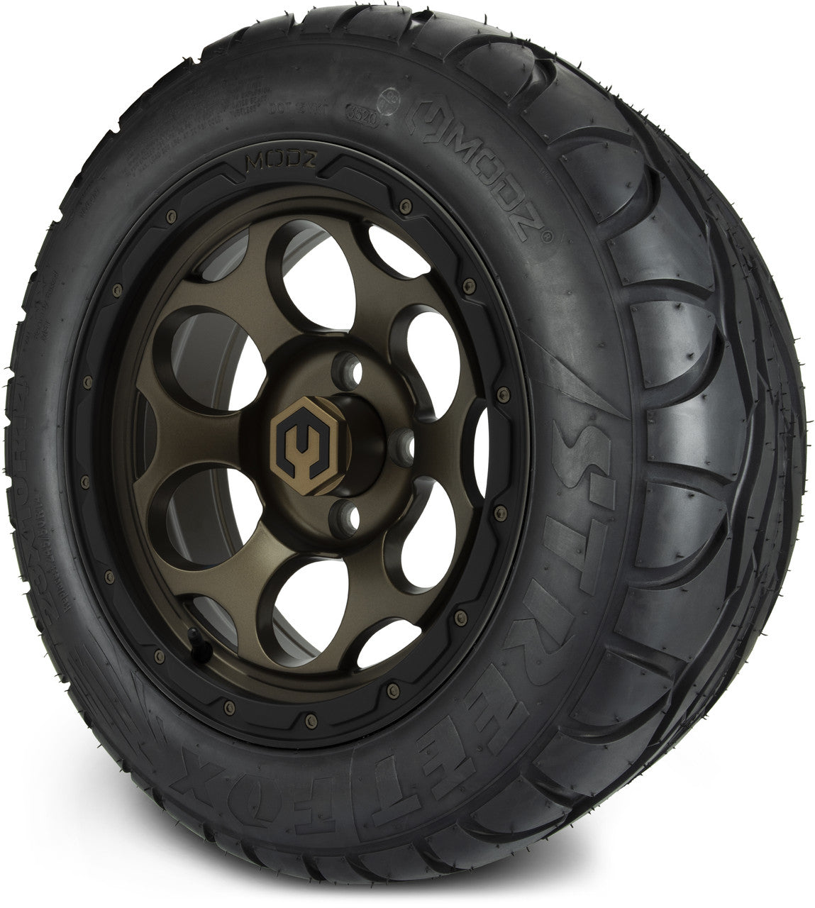 MODZ® 14" Militia Bronze Wheels & Street Tires Combo