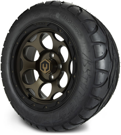 MODZ® 14" Militia Bronze Wheels & Street Tires Combo