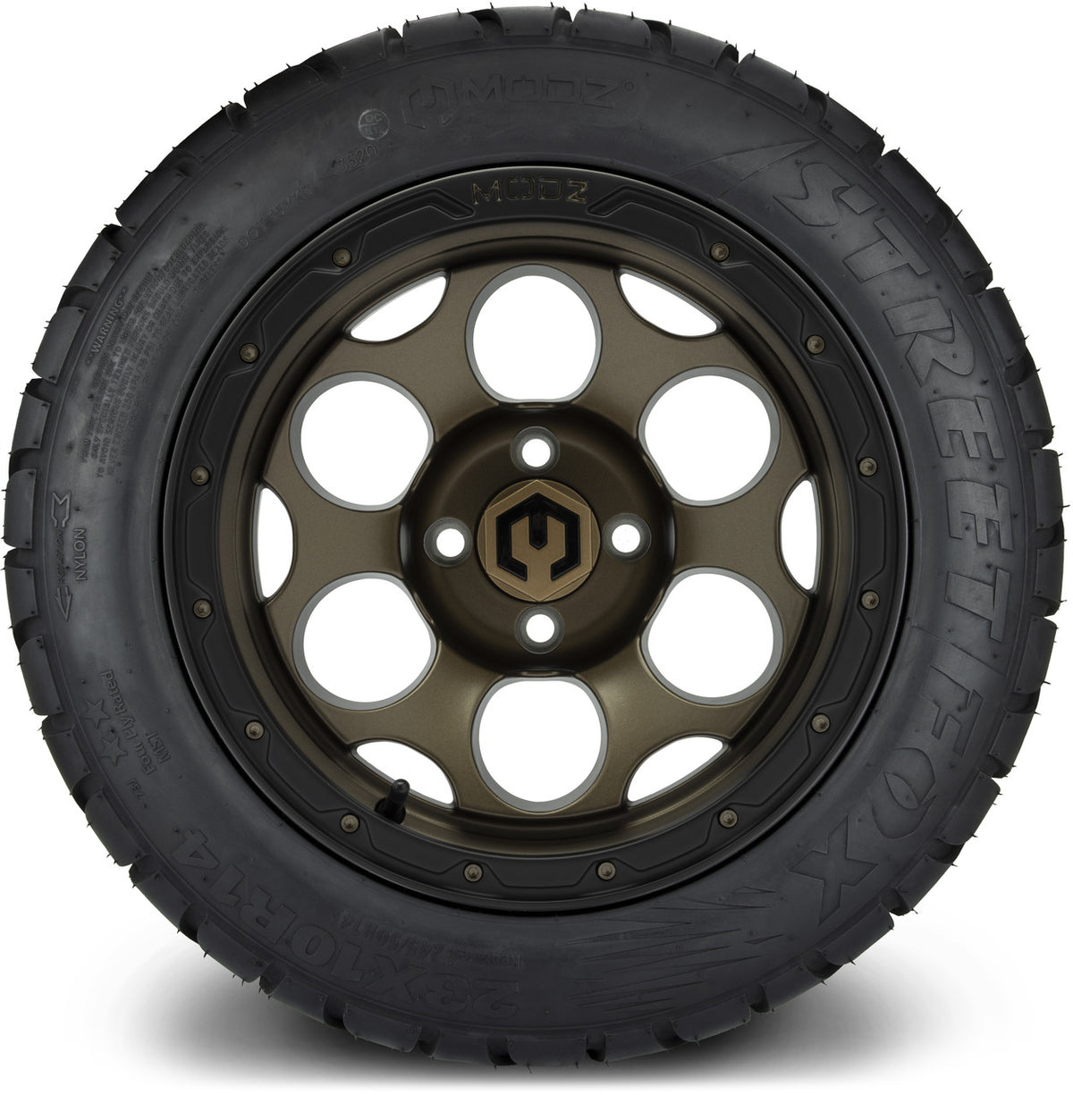 MODZ® 14" Militia Bronze Wheels & Street Tires Combo