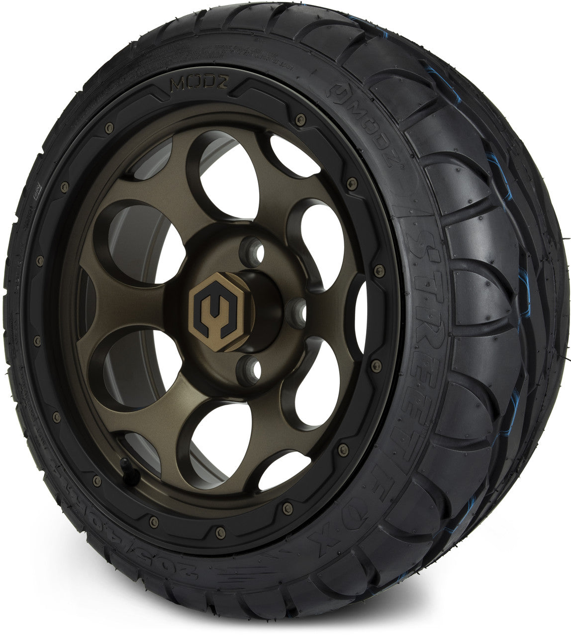 MODZ® 14" Militia Bronze Wheels & Street Tires Combo