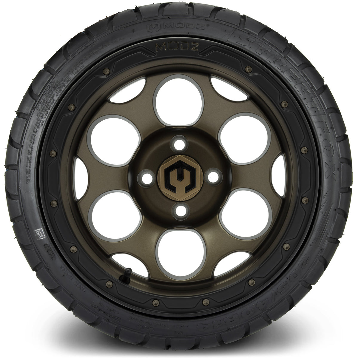 MODZ® 14" Militia Bronze Wheels & Street Tires Combo