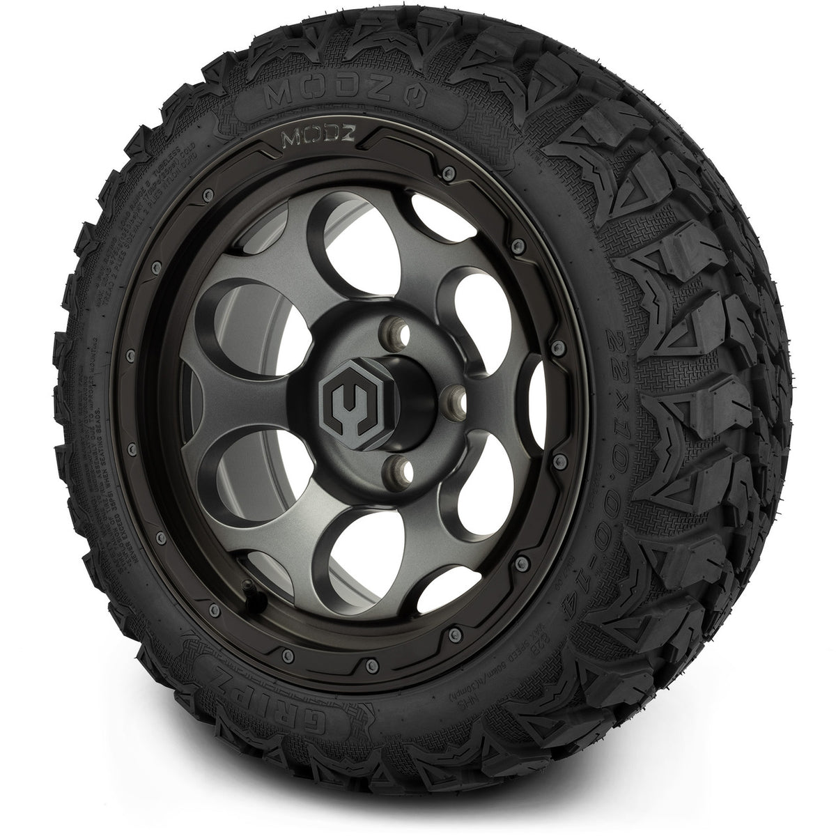 MODZ® 14" Militia Gunmetal Wheels & Off-Road Tires Combo