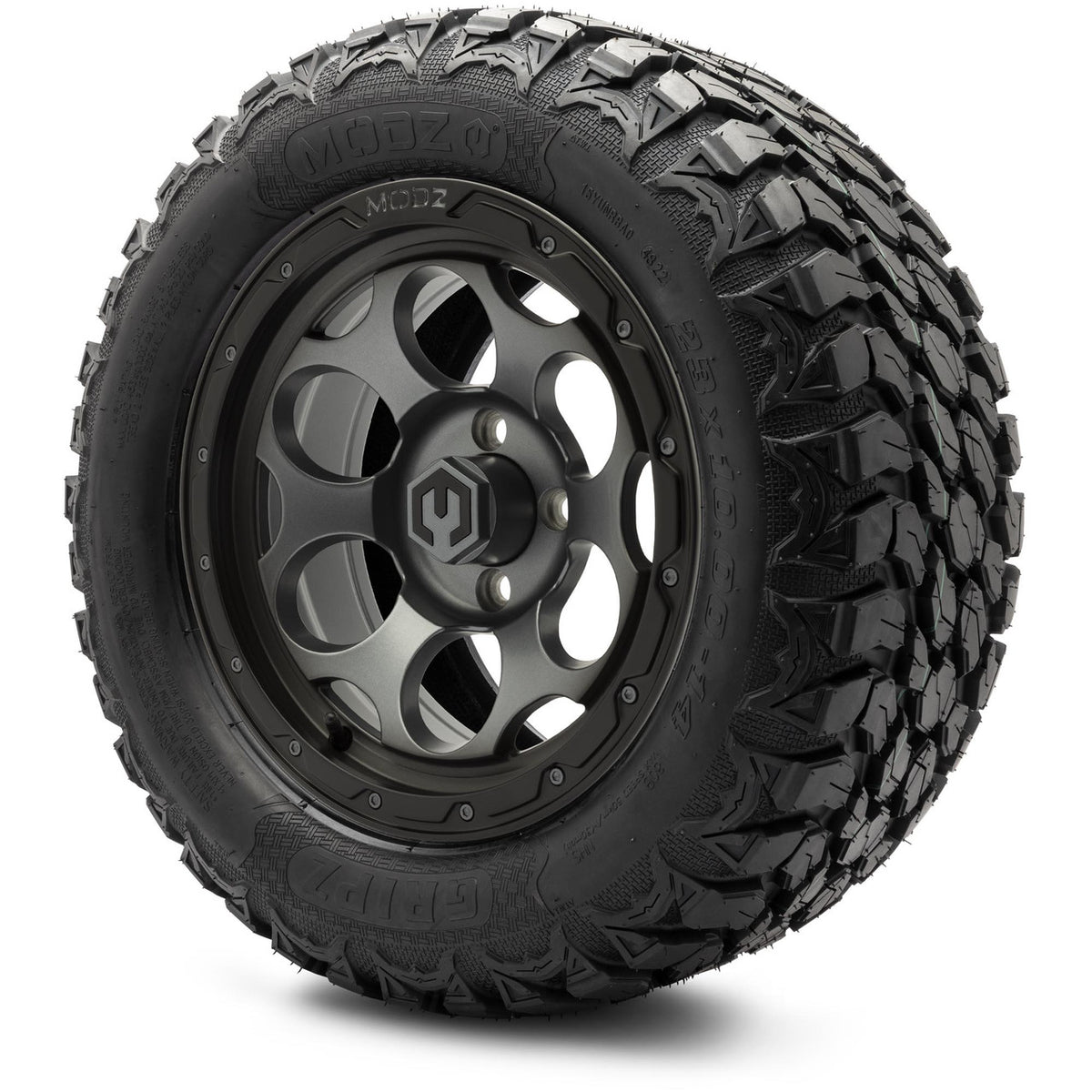 MODZ® 14" Militia Gunmetal Wheels & Off-Road Tires Combo