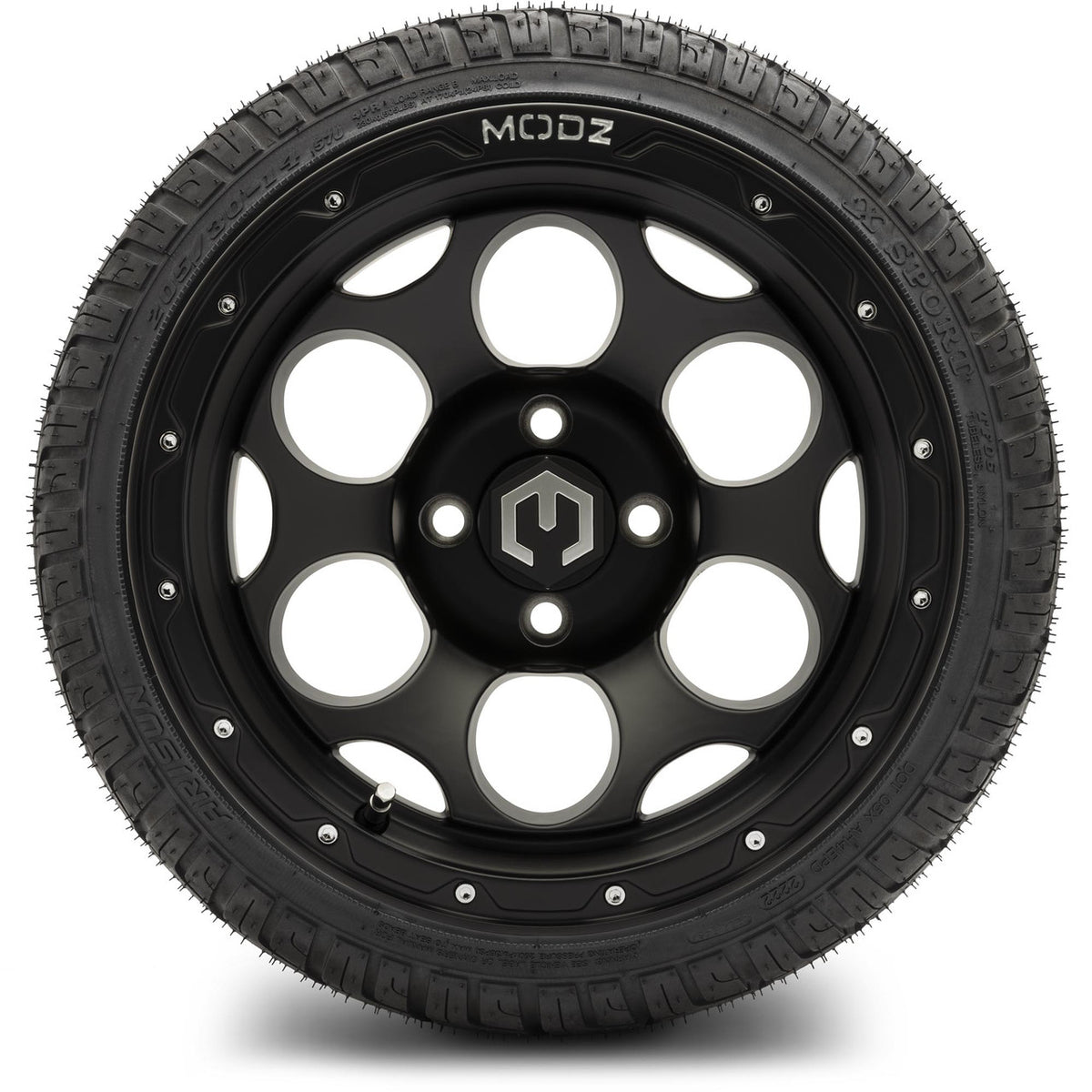 MODZ® 14" Militia Matte Black Wheels & Street Tires Combo