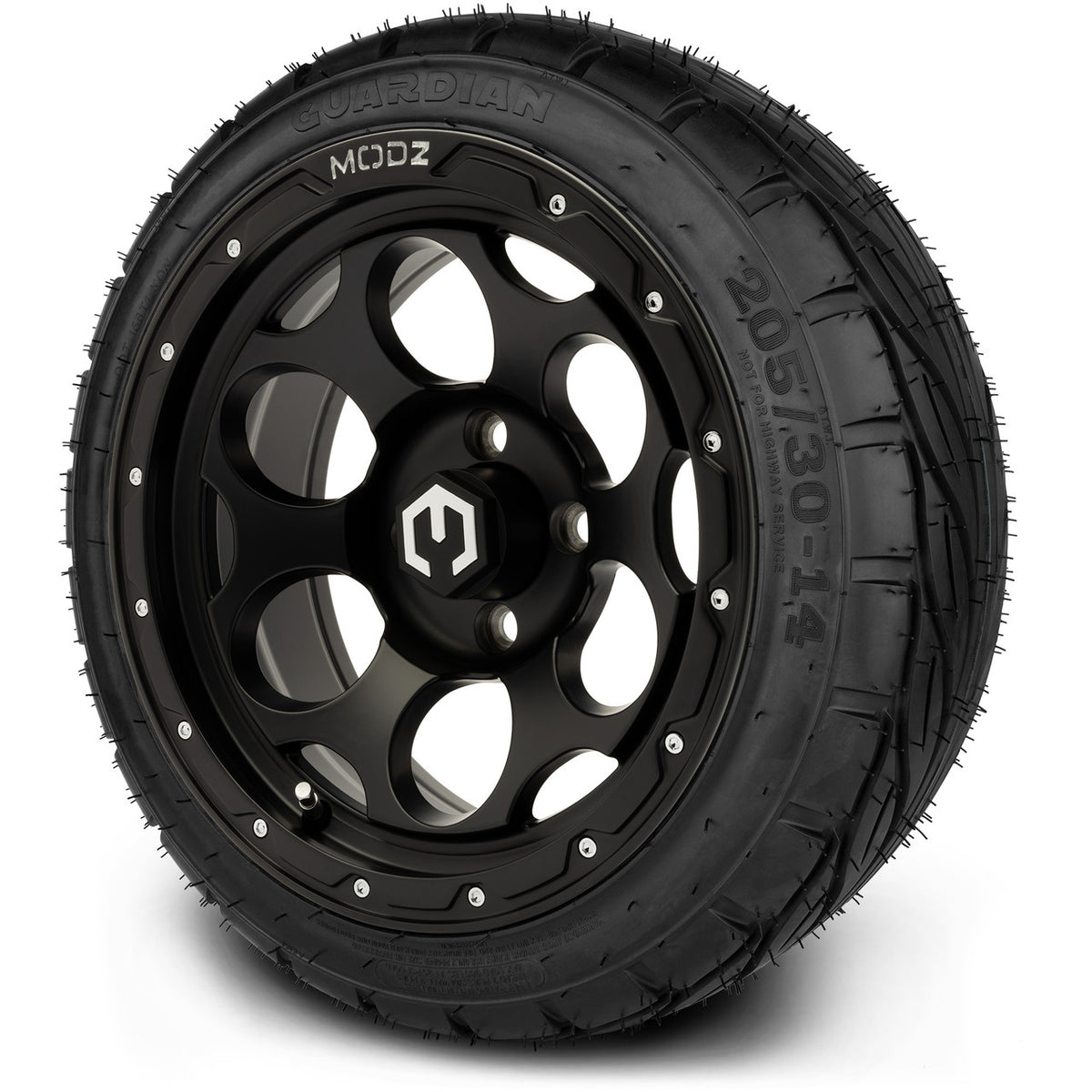 MODZ® 14" Militia Matte Black Wheels & Street Tires Combo