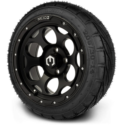 MODZ® 14" Militia Matte Black Wheels & Street Tires Combo