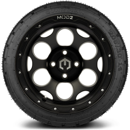 MODZ® 14" Militia Matte Black Wheels & Street Tires Combo