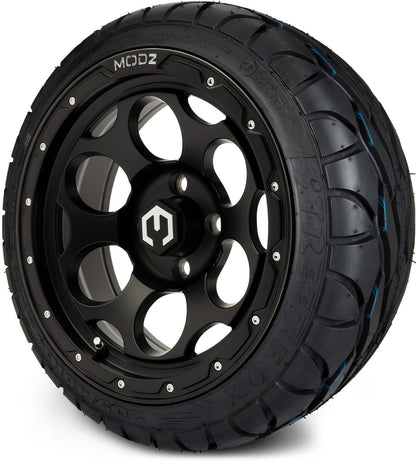 MODZ® 14" Militia Matte Black Wheels & Street Tires Combo