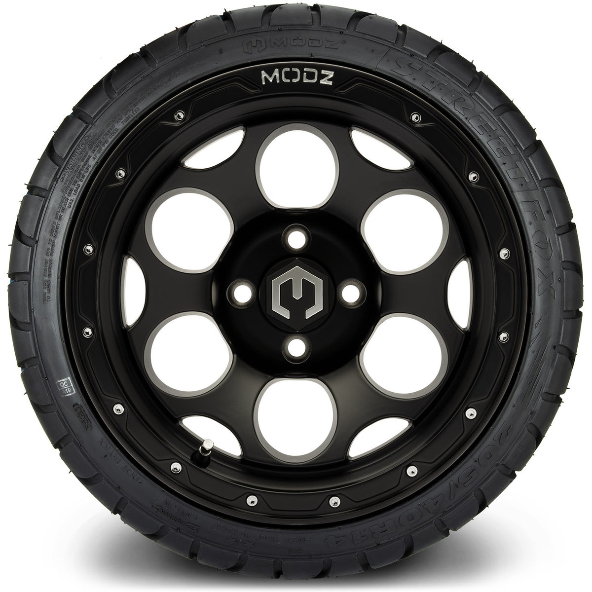 MODZ® 14" Militia Matte Black Wheels & Street Tires Combo
