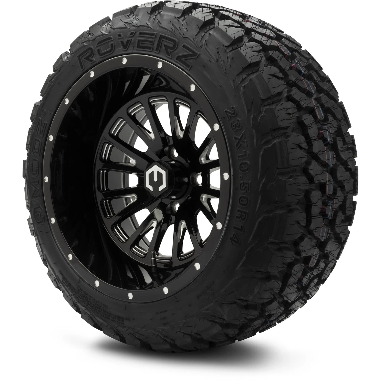 MODZ® 14" Assassin Glossy Black with Ball Mill Wheels & Off-Road Tires Combo