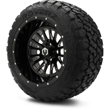 MODZ® 14" Assassin Glossy Black with Ball Mill Wheels & Off-Road Tires Combo