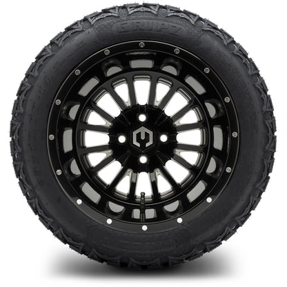 MODZ® 14" Assassin Glossy Black with Ball Mill Wheels & Off-Road Tires Combo