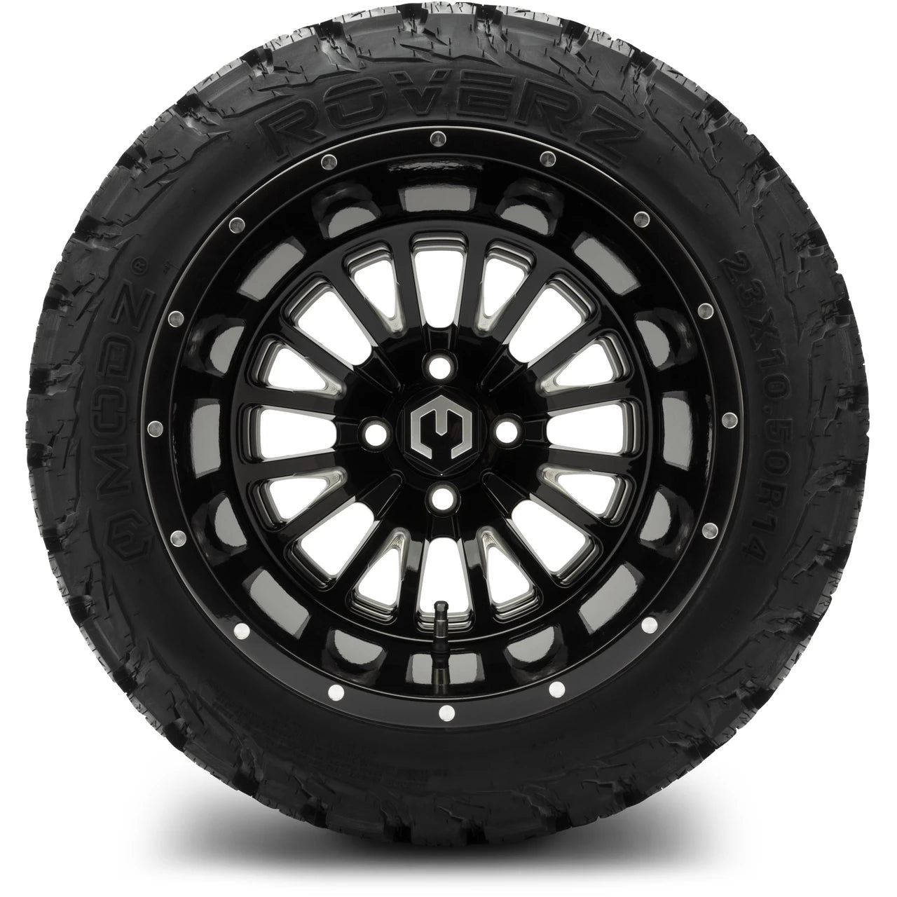 MODZ® 14" Assassin Glossy Black with Ball Mill Wheels & Off-Road Tires Combo