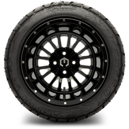 MODZ® 14" Assassin Glossy Black with Ball Mill Wheels & Street Tires Combo