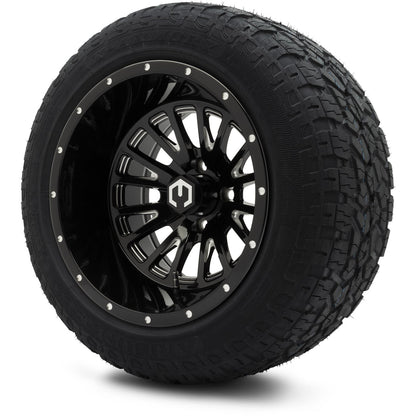 MODZ® 14" Assassin Glossy Black with Ball Mill Wheels & Off-Road Tires Combo