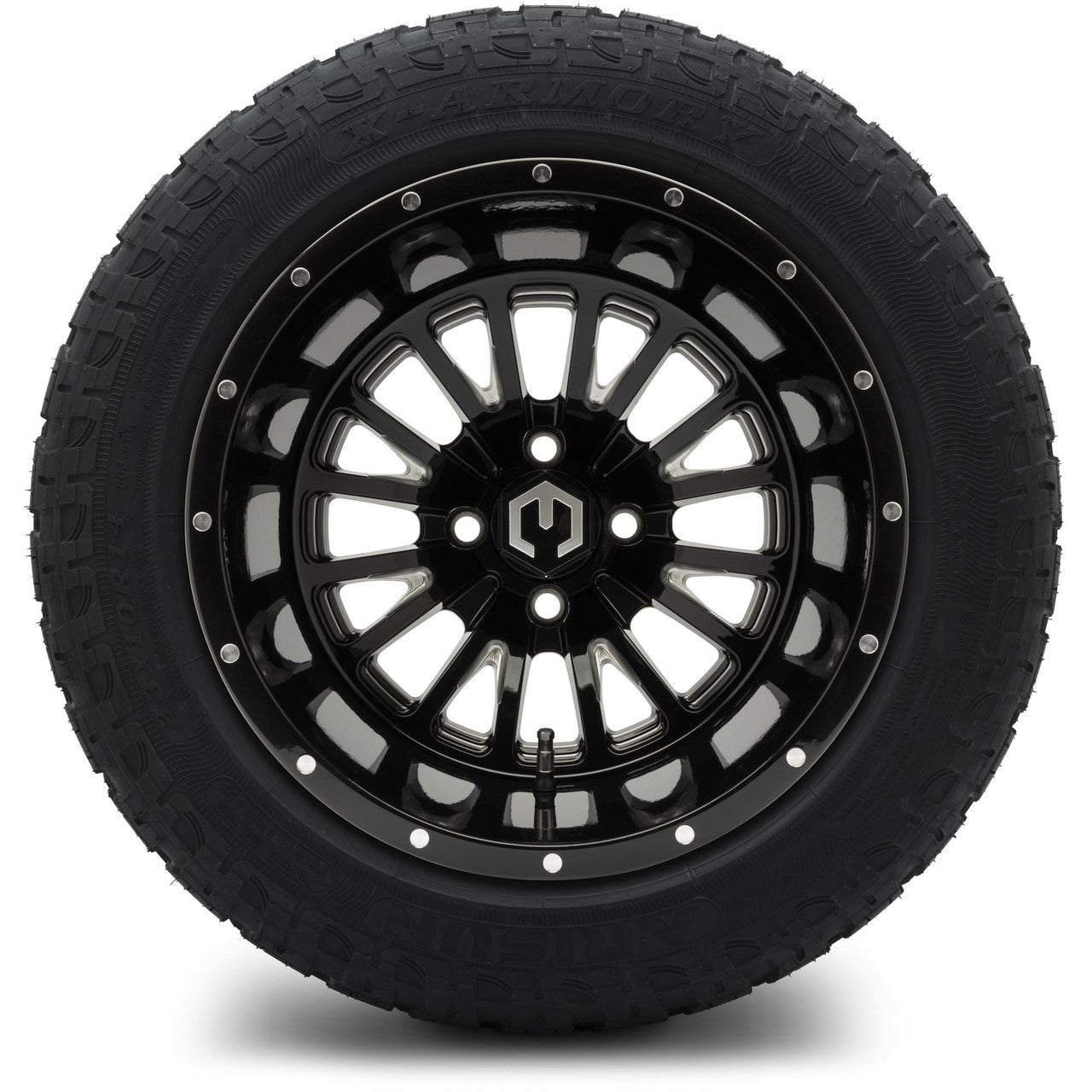 MODZ® 14" Assassin Glossy Black with Ball Mill Wheels & Off-Road Tires Combo