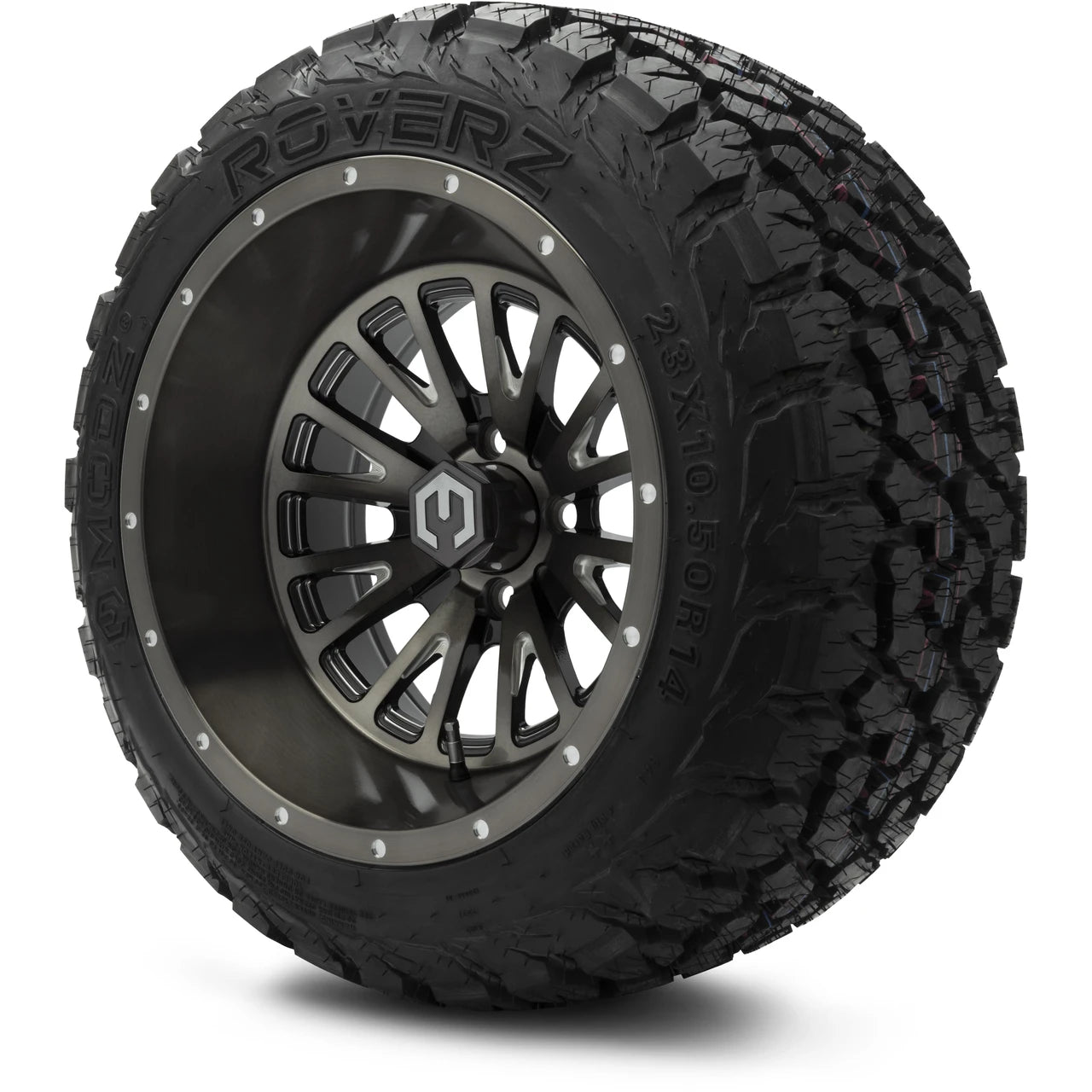 MODZ® 14" Assassin Brushed Gunmetal with Ball Mill Wheels & Off-Road Tires Combo