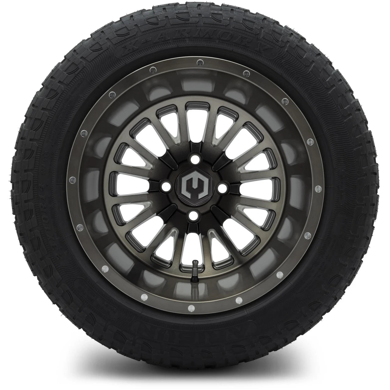 MODZ® 14" Assassin Brushed Gunmetal with Ball Mill Wheels & Off-Road Tires Combo