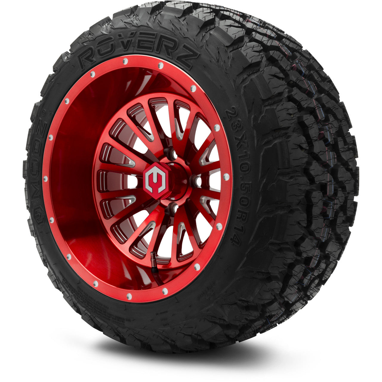 MODZ® 14" Assassin Brushed Red with Ball Mill Wheels & Off-Road Tires Combo