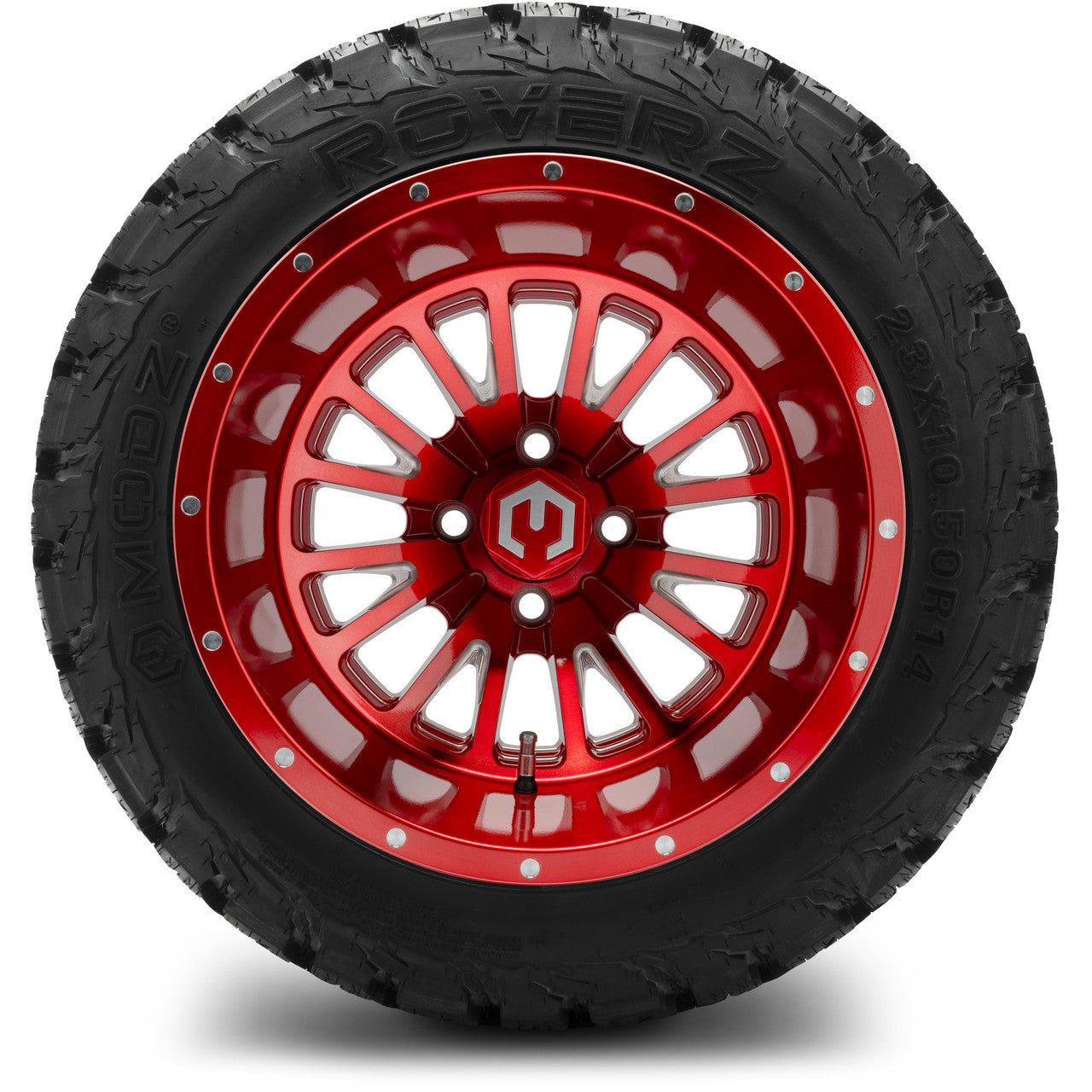 MODZ® 14" Assassin Brushed Red with Ball Mill Wheels & Off-Road Tires Combo