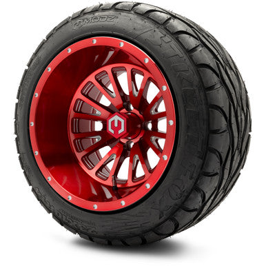 MODZ® 14" Assassin Brushed Red with Ball Mill Wheels & Street Tires Combo