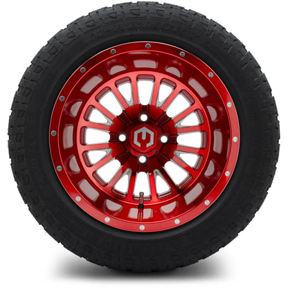 MODZ® 14" Assassin Brushed Red with Ball Mill Wheels & Off-Road Tires Combo