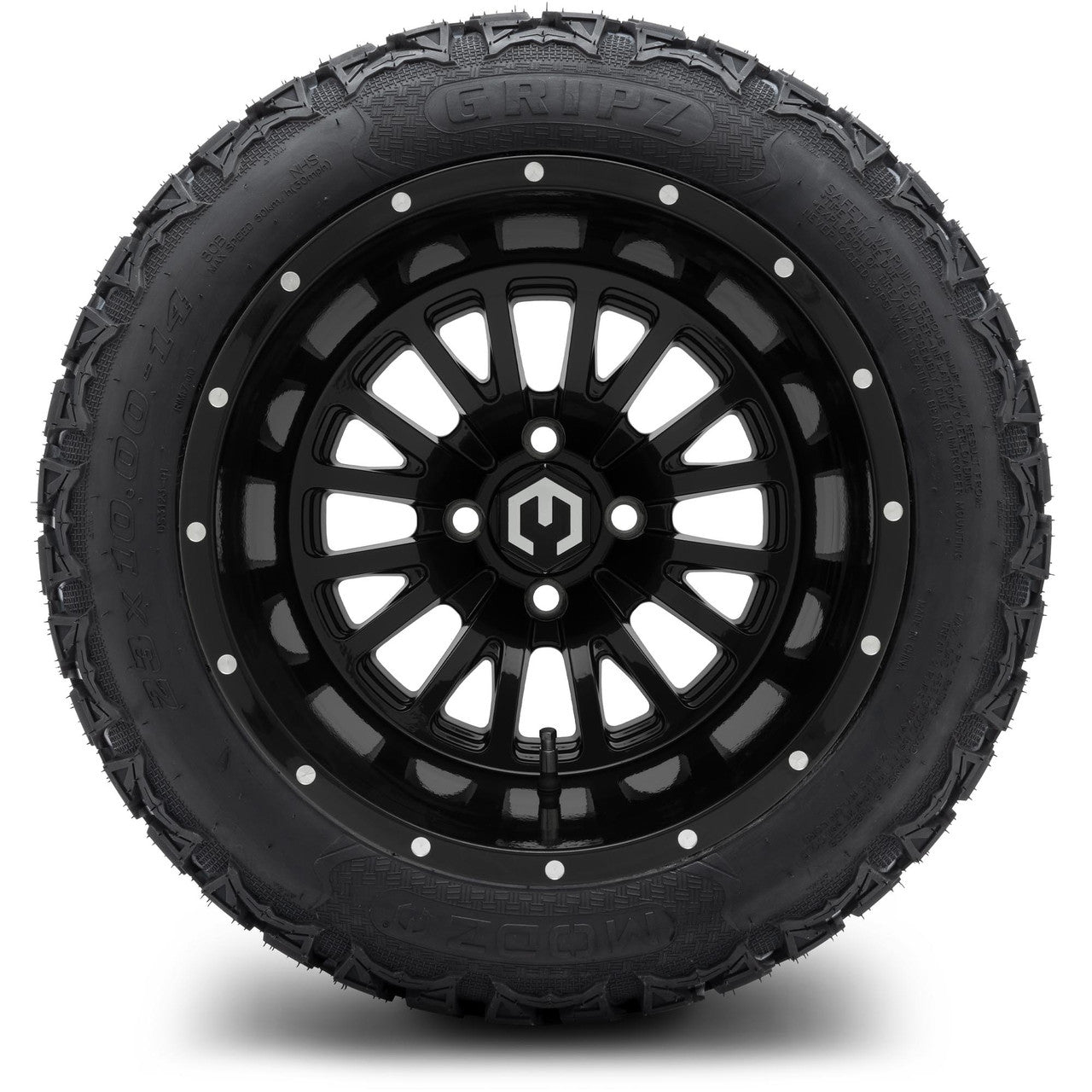 MODZ® 14" Assassin Glossy Black Wheels & Off-Road Tires Combo