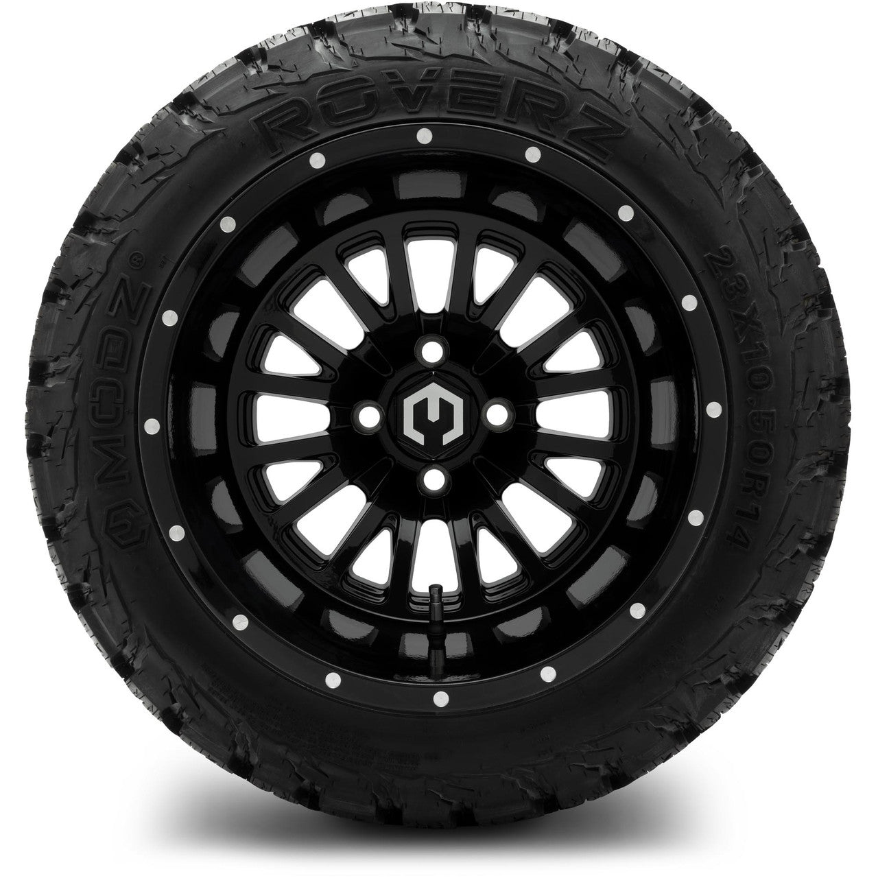 MODZ® 14" Assassin Glossy Black Wheels & Off-Road Tires Combo
