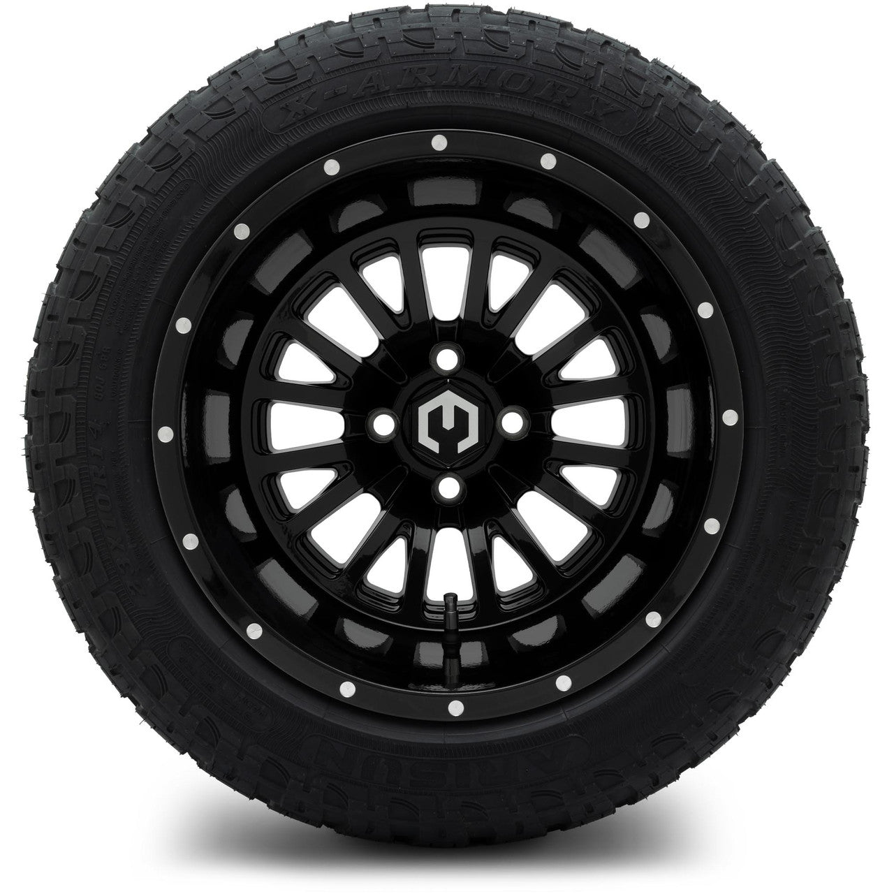 MODZ® 14" Assassin Glossy Black Wheels & Off-Road Tires Combo