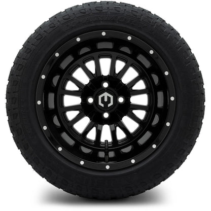 MODZ® 14" Assassin Glossy Black Wheels & Off-Road Tires Combo