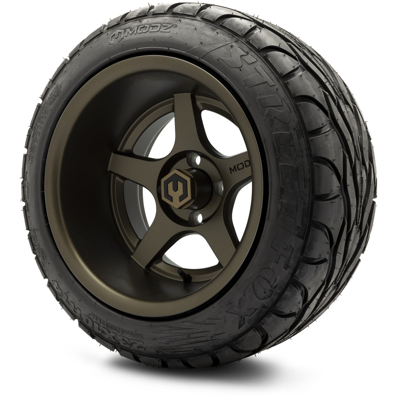 MODZ® 14" Maverick Matte Bronze Wheels & Street Tires Combo