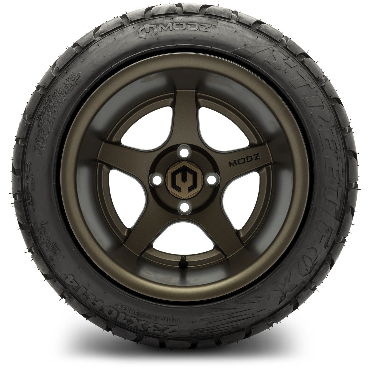 MODZ® 14" Maverick Matte Bronze Wheels & Street Tires Combo
