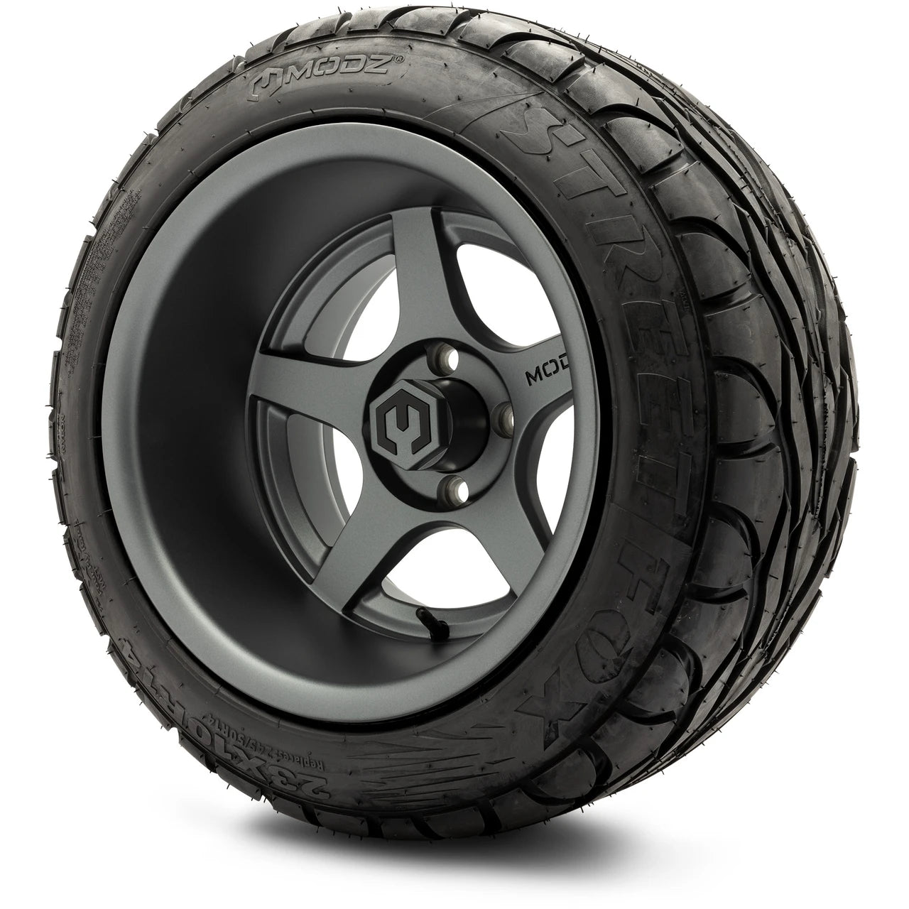 MODZ® 14" Maverick Matte Gunmetal Wheels & Street Tires Combo