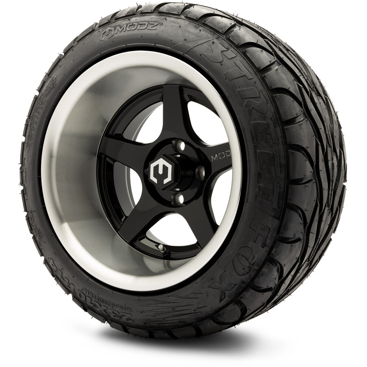 MODZ® 14" Maverick Machined Black Wheels & Street Tires Combo