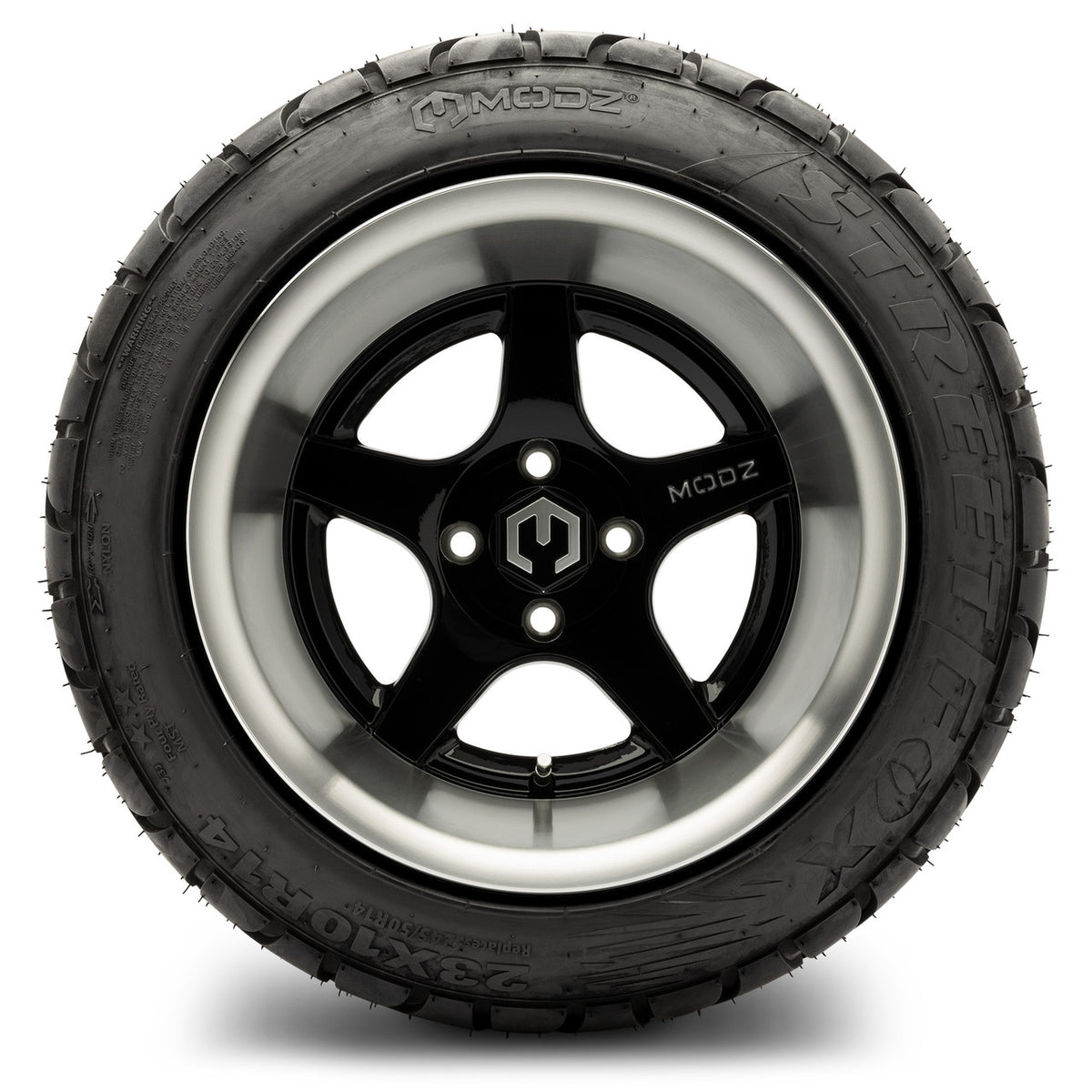MODZ® 14" Maverick Machined Black Wheels & Street Tires Combo