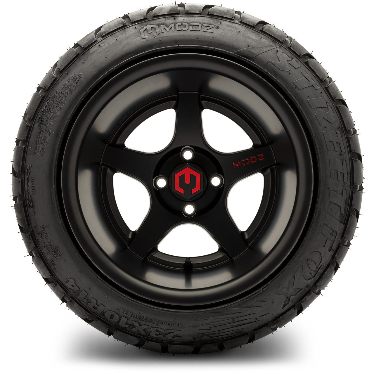 MODZ® 14" Maverick Matte Black Wheels & Street Tires Combo