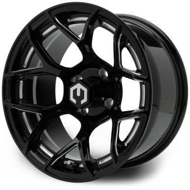 MODZ® Renegade Glossy Black with Ball Mill 14" Golf Cart Wheel