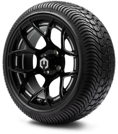 MODZ® 14" Renegade Glossy Black with Ball Mill Wheels & Street Tires Combo