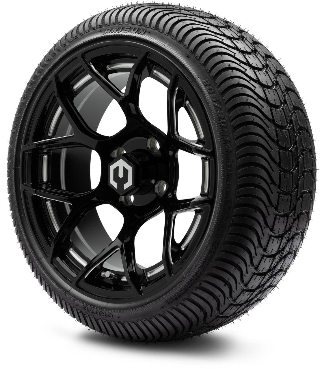 MODZ® 14" Renegade Glossy Black with Ball Mill Wheels & Street Tires Combo