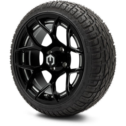 MODZ® 14" Renegade Glossy Black with Ball Mill Wheels & Street Tires Combo