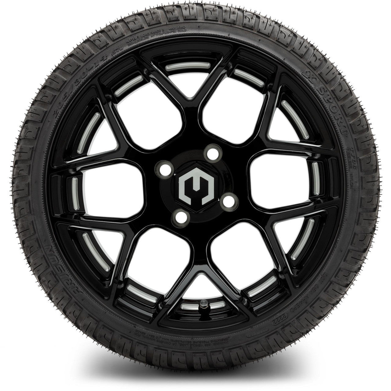 MODZ® 14" Renegade Glossy Black with Ball Mill Wheels & Street Tires Combo