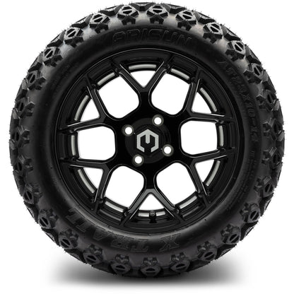 MODZ® 14" Renegade Glossy Black with Ball Mill Wheels & Off-Road Tires Combo