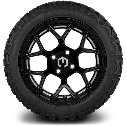 MODZ® 14" Renegade Glossy Black with Ball Mill Wheels & Off-Road Tires Combo