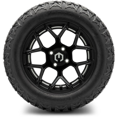 MODZ® 14" Renegade Glossy Black with Ball Mill Wheels & Off-Road Tires Combo