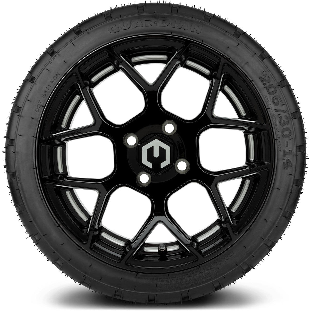 MODZ® 14" Renegade Glossy Black with Ball Mill Wheels & Street Tires Combo