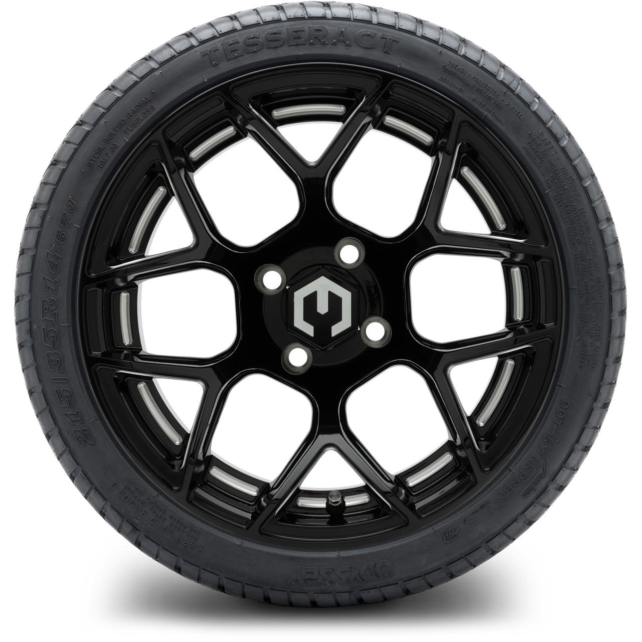 MODZ® 14" Renegade Glossy Black with Ball Mill Wheels & Street Tires Combo